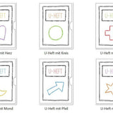 Stickdatei - SCRIBBLE U-Heft Hüllen mit 6 Motiven - Sewando