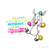 Druckmotiv Alpaka/Schaf "Bommeln" - Sublimation | Bügelbild
