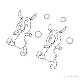 Digi Stamp Set "Alpaka/Schaf mit Bommeln" - Drucken | Basteln | Plotterdatei