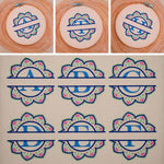 Stickdatei Set Mandala Alphabet Split Monogramm Designs A-Z in 3 Größen - Sewando