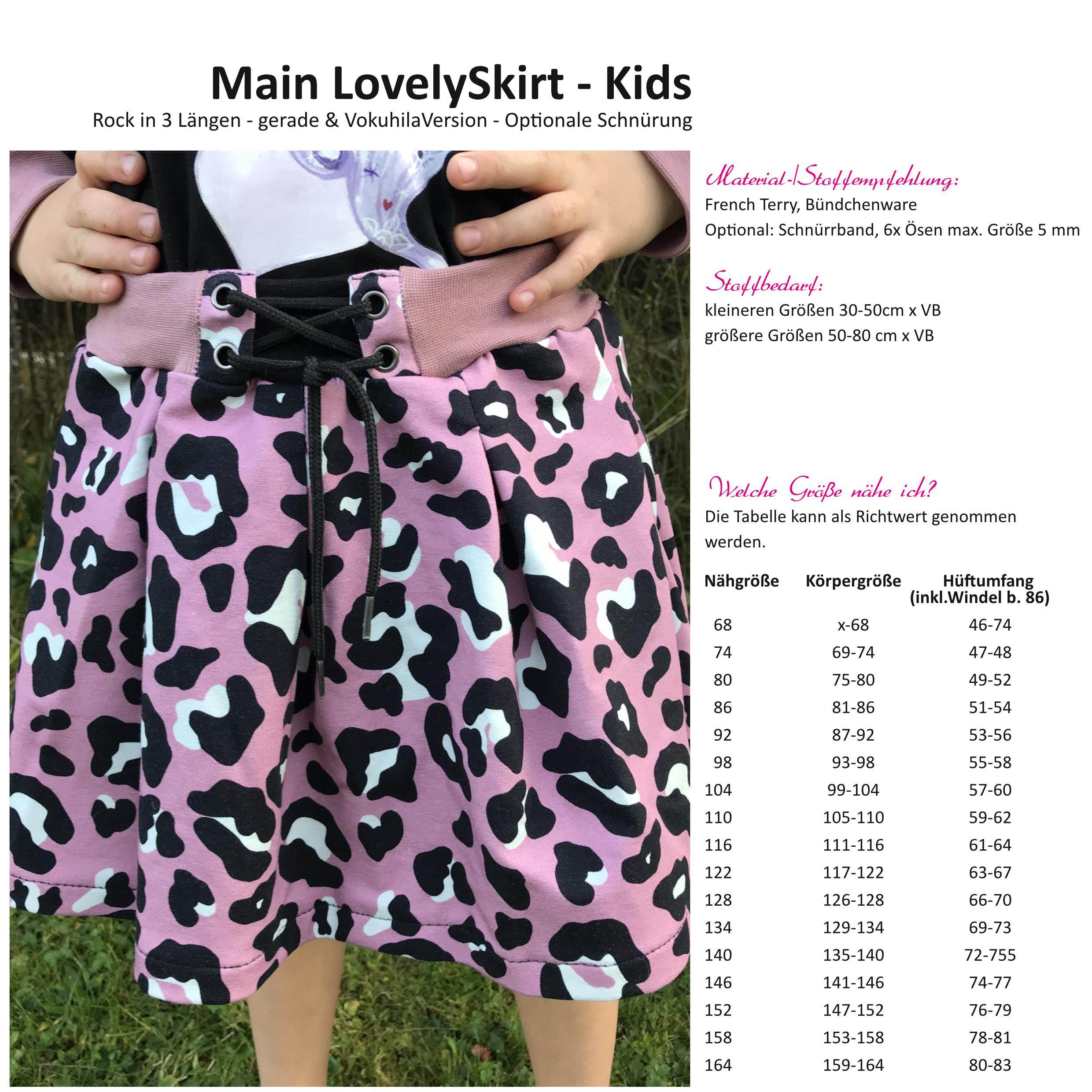 FREEBOOK Main LovelySkirt ist ein Faltenrock für Kinder in verschiedenen Längen und optionaler Schnürung - Sewando