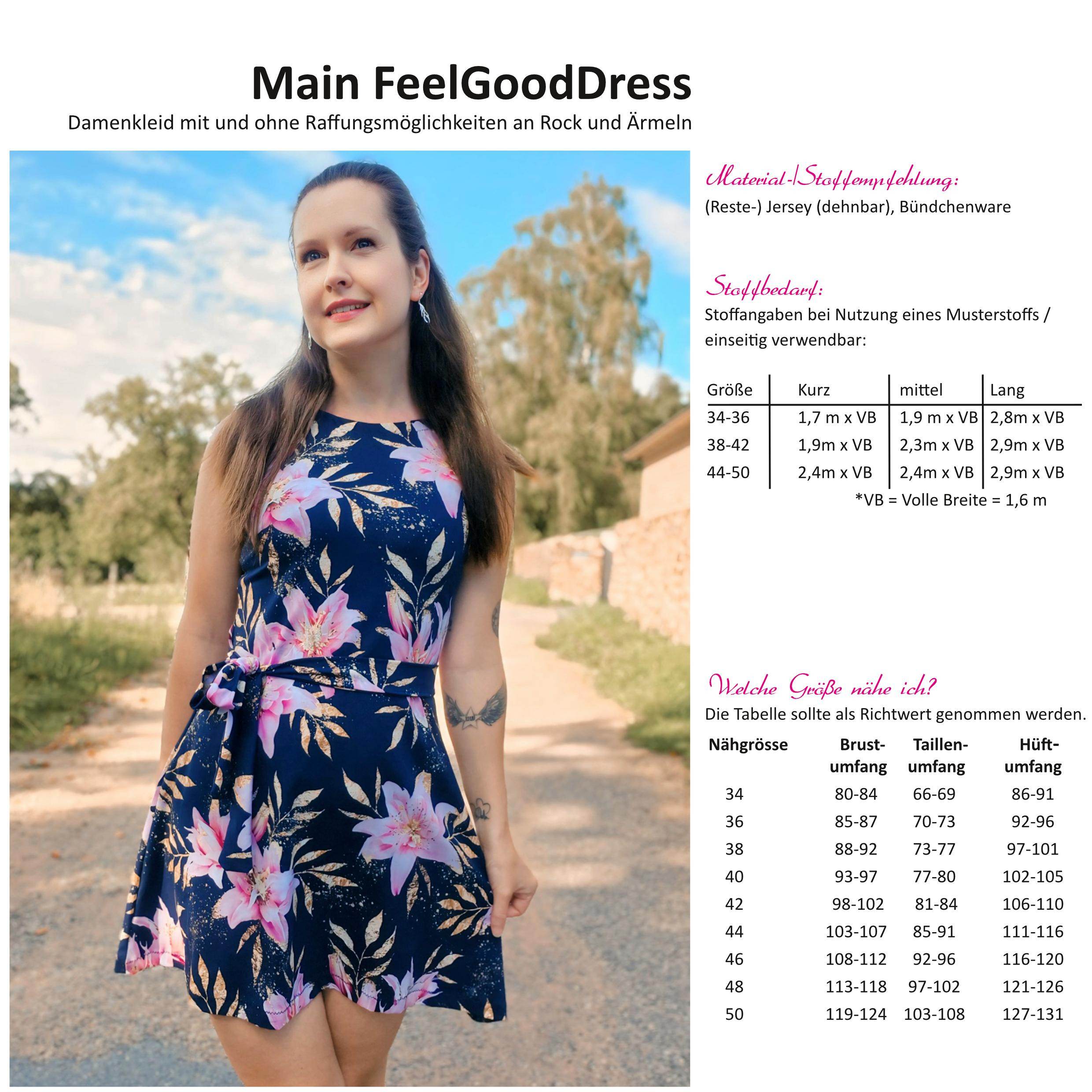 Schnittmuster Main FeelGoodDress Damenkleid– 34-50 - Sewando