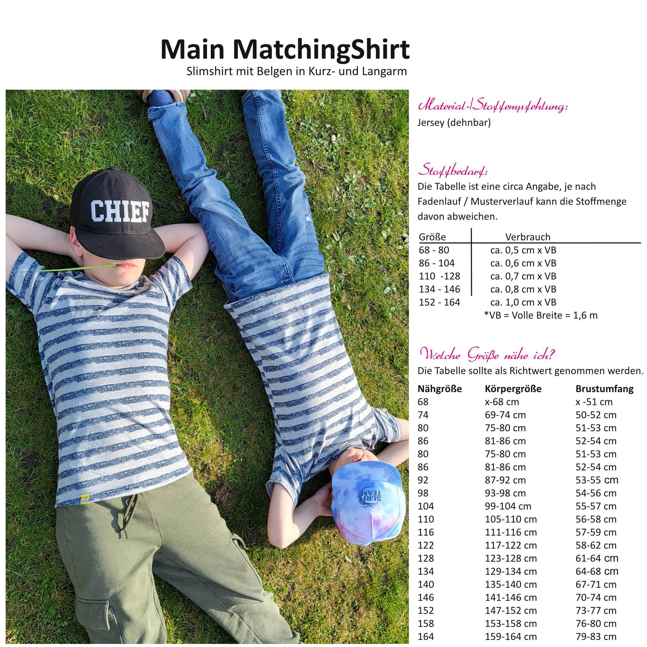 Schnittmuster Main MatchingShirt - Slimshirt - 68-164 - Sewando