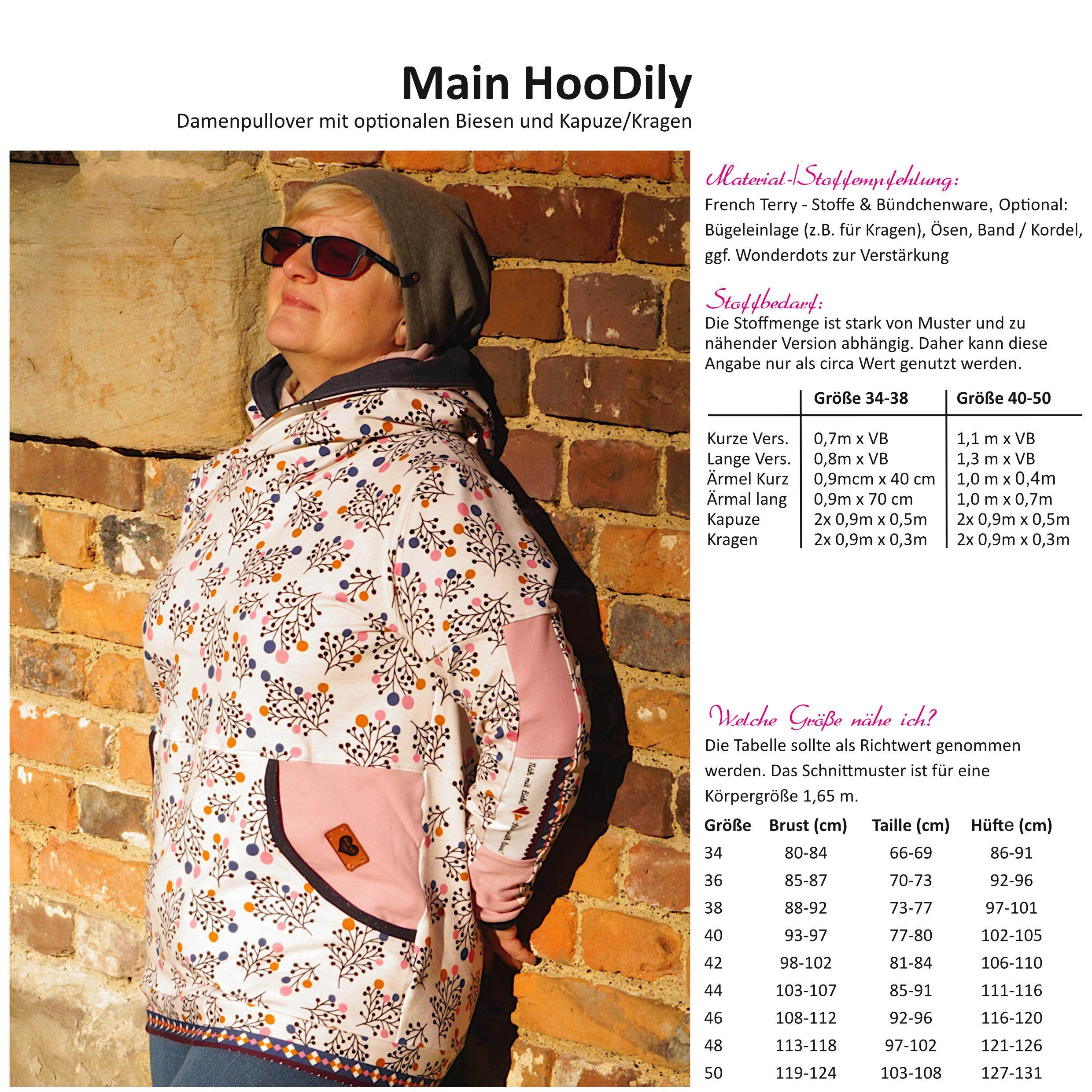 Schnittmuster Main HooDily - Damenpullover mit Biesenoption – 34-50 - Sewando
