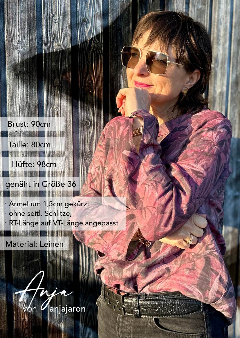 Schnittmuster Bluse Leonie Gr. 34–50 – PDF A4, A0 inkl. Anleitung - Sewando