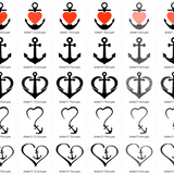 Stickdatei Love Anker mit Herz