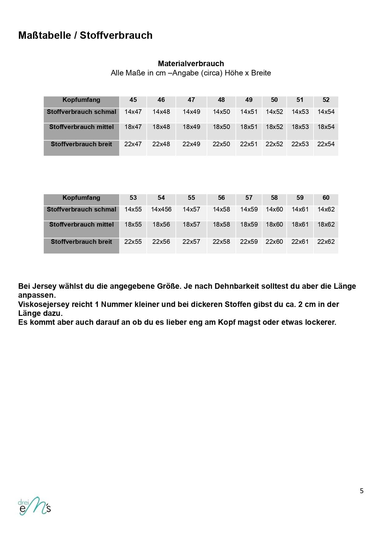 Schnittmuster Haarband DORMITZ KU 45-60 + Videoanleitung : - Sewando