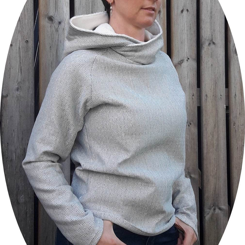 Raglan Sweater & Hoodie Schnittmuster+Nähanleitung Gr. XS-XL | BU 83-116 CM : - Sewando