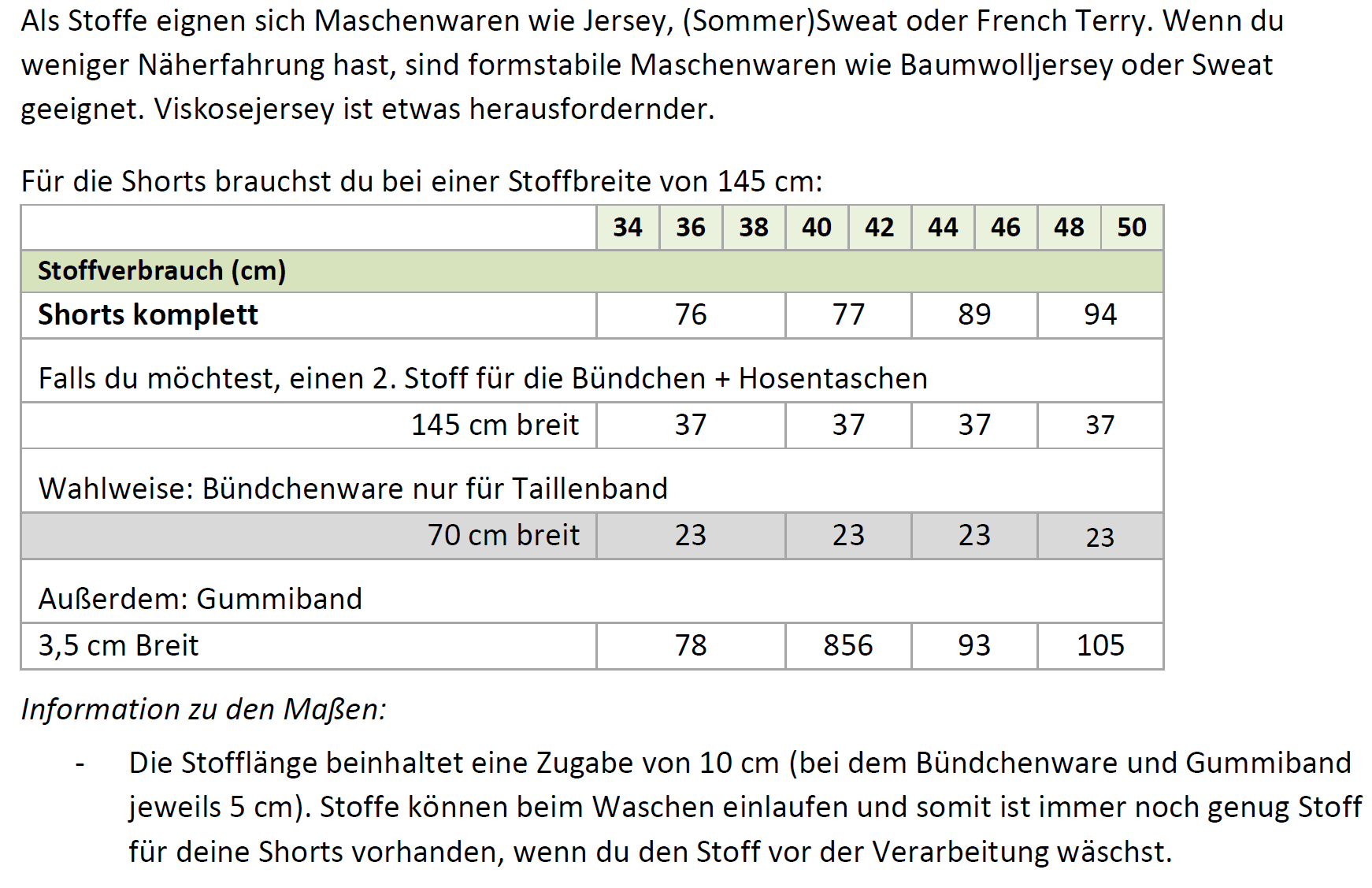 Schnittmuster Anni - Lässige Shorts mit Gummizug Gr. 34-50 - Sewando