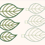 6x Stickdatei "Blatt" ITH Blätter für Blumenpieker