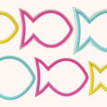 6x Stickdatei Deko Fisch ITH mit Applikation - Sewando