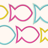 6x Stickdatei Deko Fisch ITH mit Applikation - Sewando