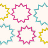 6x Stickdatei Deko Sonne ITH mit Applikation - Sewando