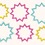 6x Stickdatei Deko Sonne ITH mit Applikation - Sewando