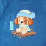 Stickdatei Schlitten Hund Freddy - Doodle Applikation Winterfreunde 5 Größen 13x18 - 20x30