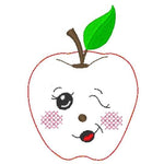 Stickdatei - 6 Äpfel mit Gesichtern (Doodle Applikation) - Sewando