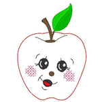 Stickdatei - 6 Äpfel mit Gesichtern (Doodle Applikation) - Sewando