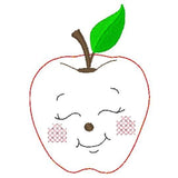 Stickdatei - 6 Äpfel mit Gesichtern (Doodle Applikation) - Sewando