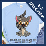 Stickdatei Applikation „Lemur Julien“ | 3 Größen | 13x18, 16x26, 20x30 | alle gängigen Formate | Embroidery Design | Sofort-Download