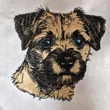 Stickdatei Applikation Border Terrier "Jacke" - realistisch - FÜR HELLE & DUNKLE STOFFE