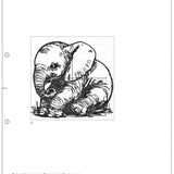 Stickdatei Applikation Elefant "Cleo" - realistisch - FÜR HELLE & DUNKLE STOFFE