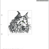 Stickdatei Applikation Katze Maine Coon "Bonzo" - realistisch - FÜR HELLE &DUNKLE STOFFE