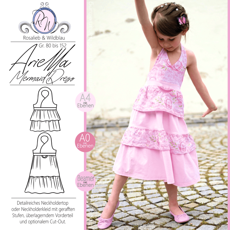 Schnittmuster Ariella MermaidDress Gr. 80 bis 152 - Sewando