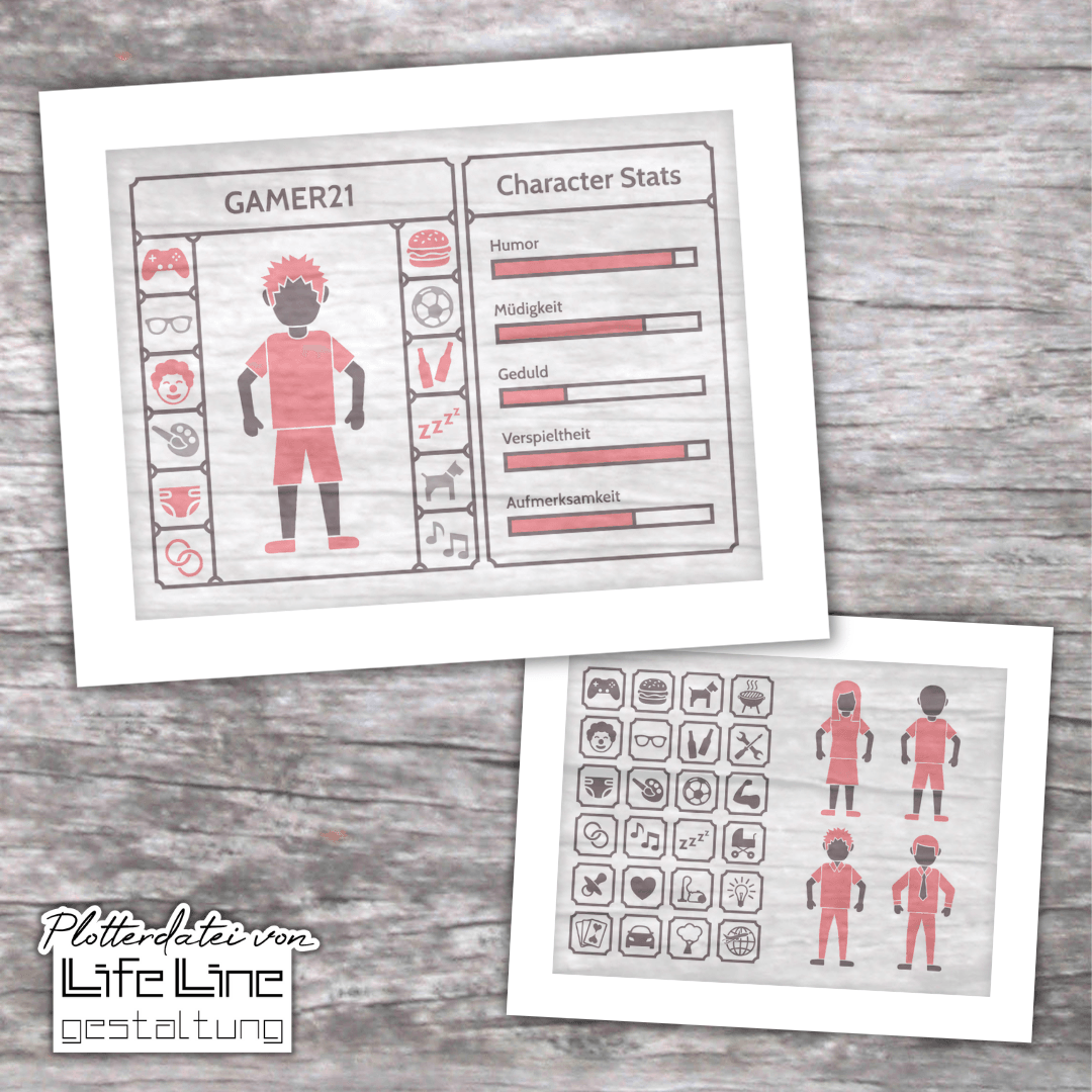 Plotterdatei CHARACTER STATS svg + dxf - Sewando