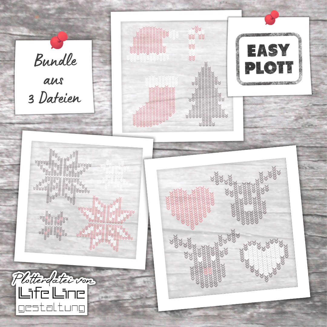 Plotterdateien-Bundle STRICKMOTIVE svg + dxf - Sewando