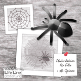 Plotterdatei SPINNENNETZ 3D-Spinne + Mandala svg + dxf - Sewando