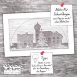 Plotterdatei SCHWIBBOGEN WEIHNACHTSDORF svg + dxf - Sewando