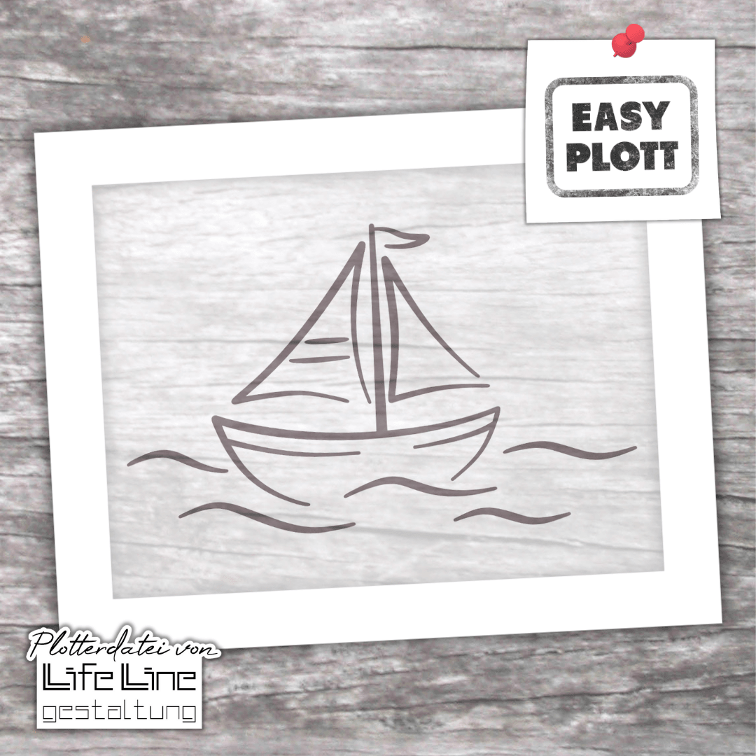 Plotterdatei SCHIFF svg + dxf - Sewando