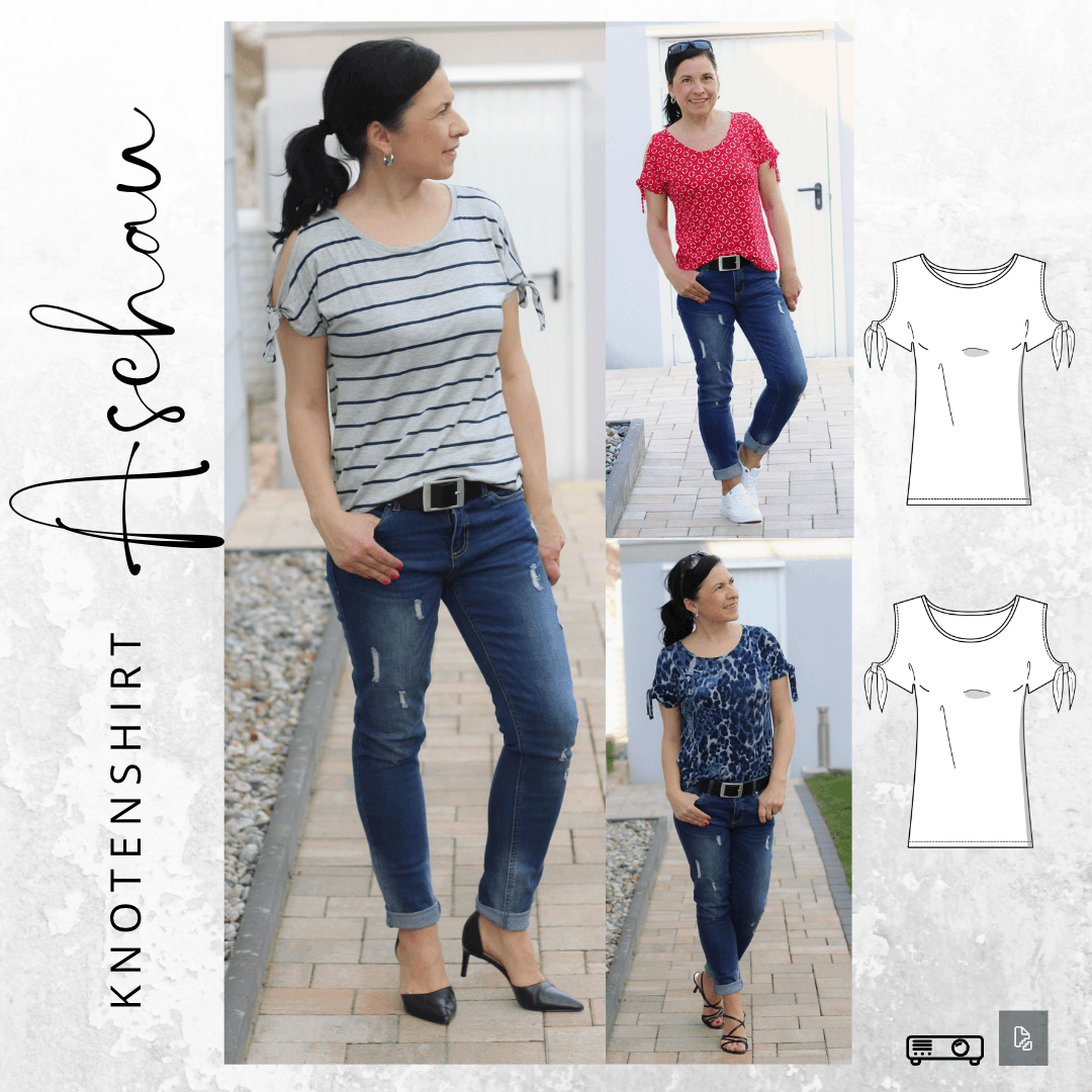 Schnittmuster Knotenshirt ASCHAU Gr. 32-56 : - Sewando