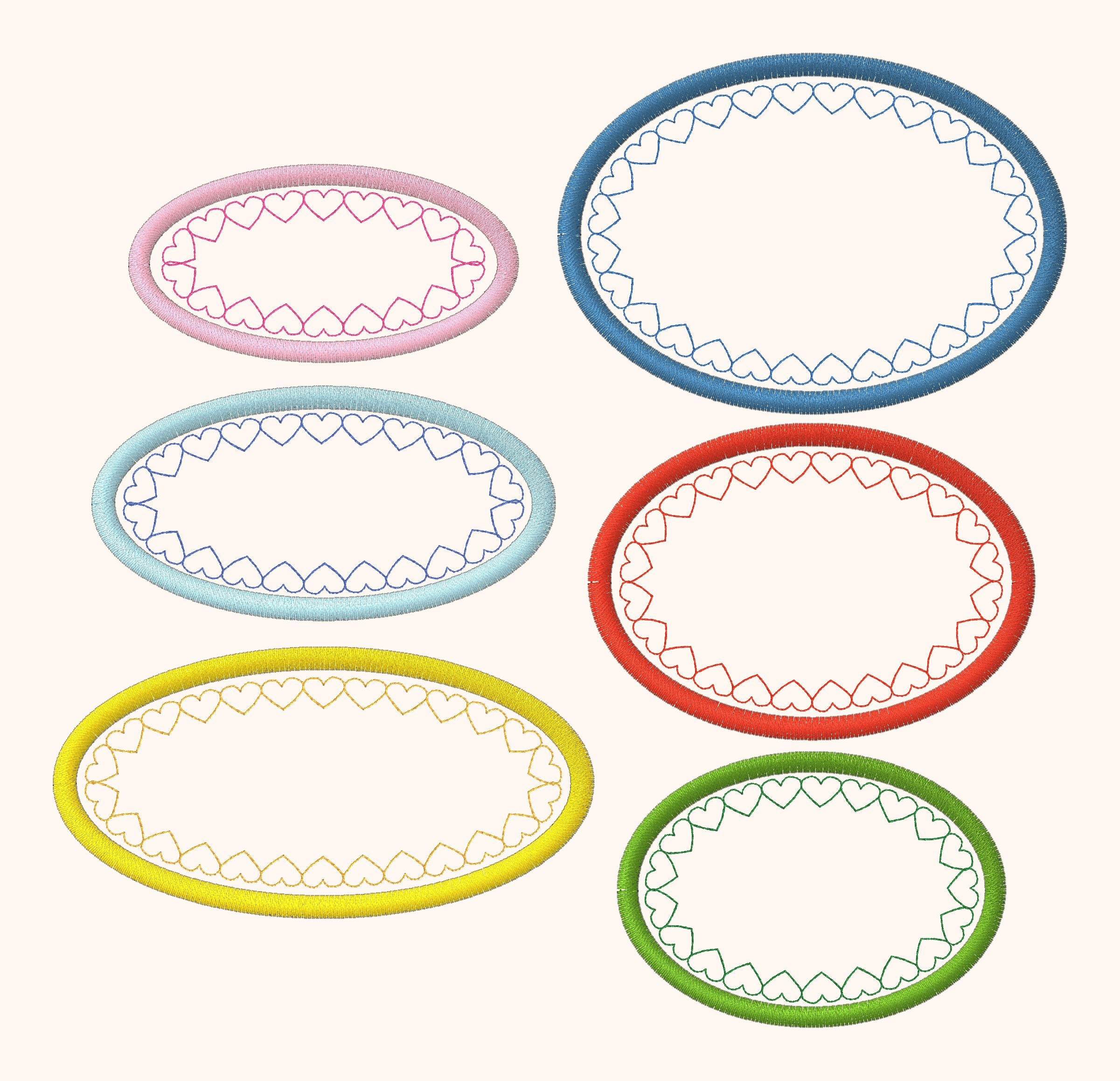 12x Stickdatei beschreibbare Aufkleber Herzen - Sewando