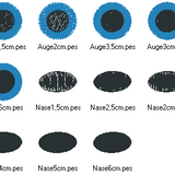 Stickdatei - Augen und Nasen für Kuscheltiere Kissen Bettschlagen