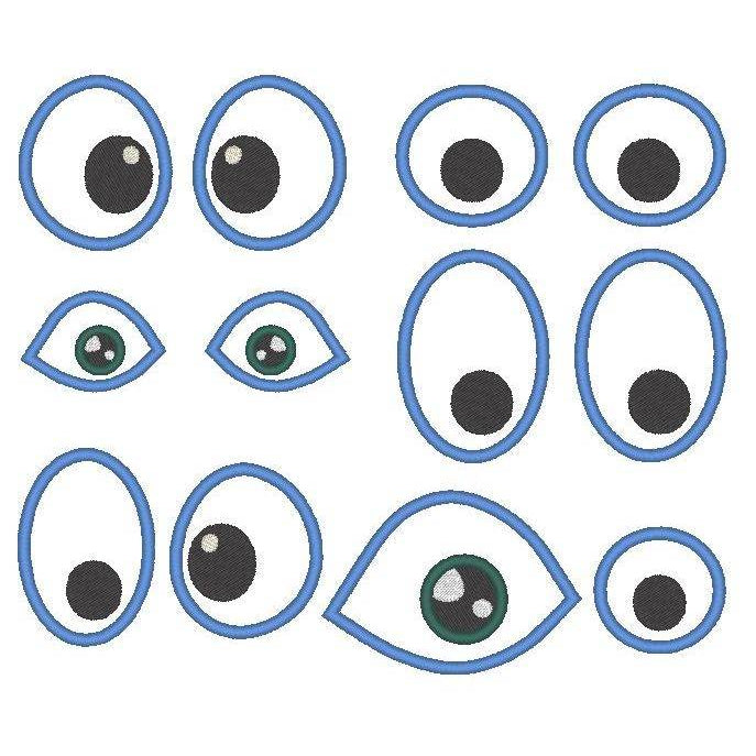 Augen für Kuscheltiere Kissen Bettschlangen Stickdatei - Sewando