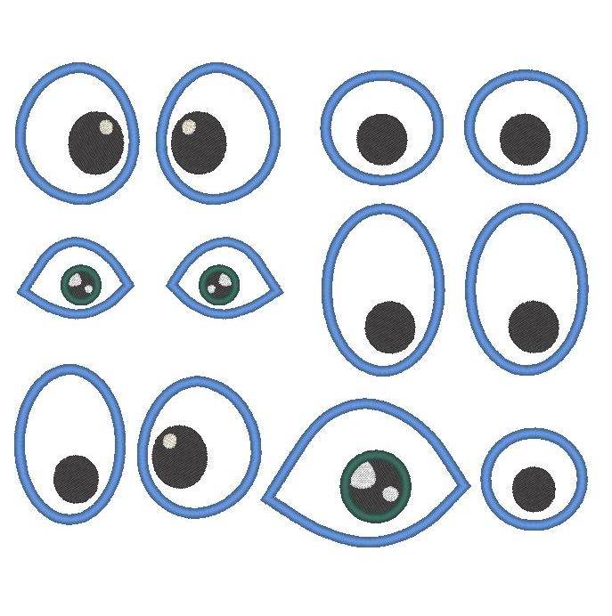 Augen für Kuscheltiere Kissen Bettschlangen Stickdatei - Sewando