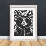 Plotterdatei Cool Aura Cat / Coole Katze - Sewando