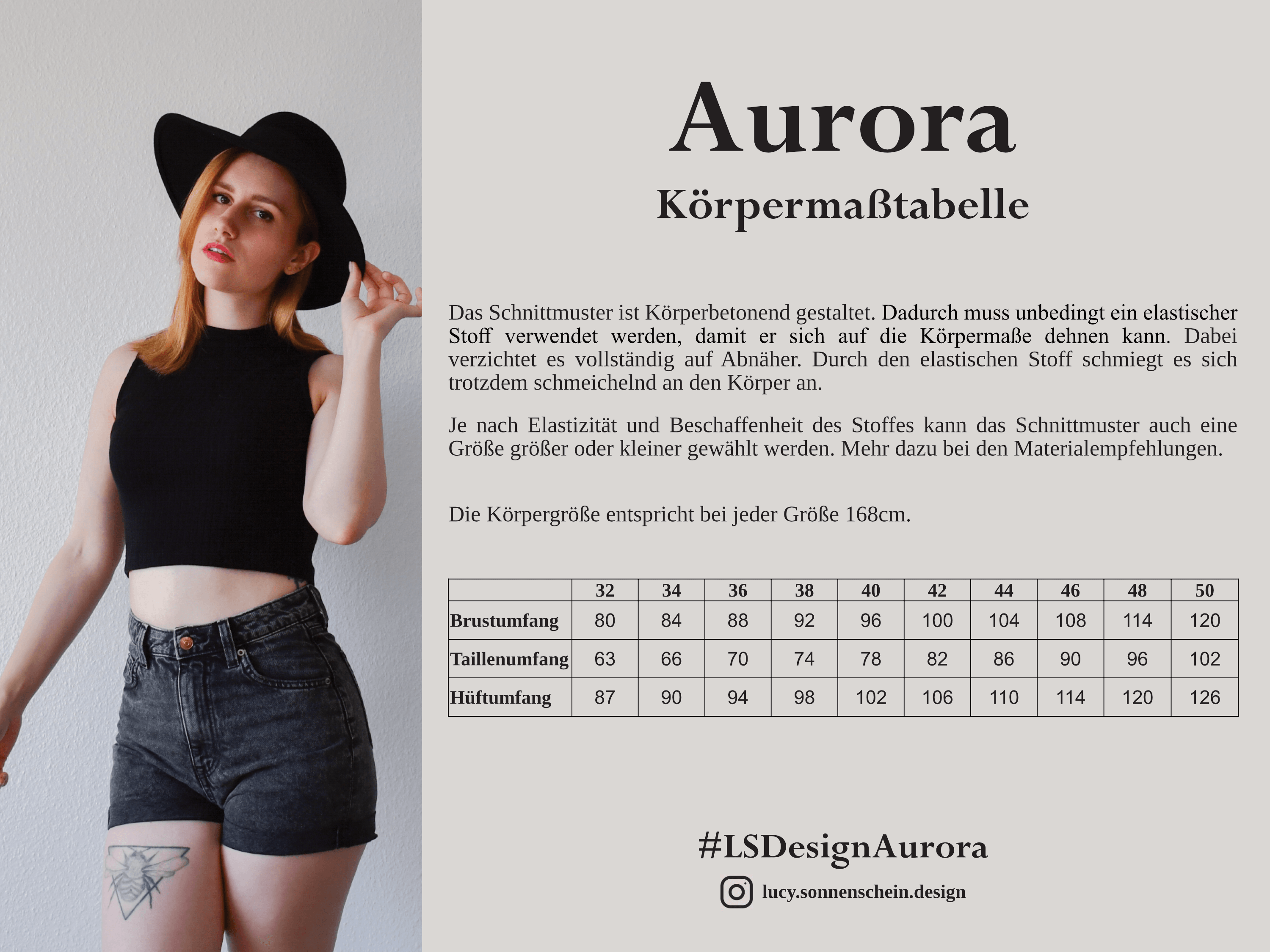 Top / Kleid - Aurora - Schnittmuster - Gr. 32-48 : - Sewando