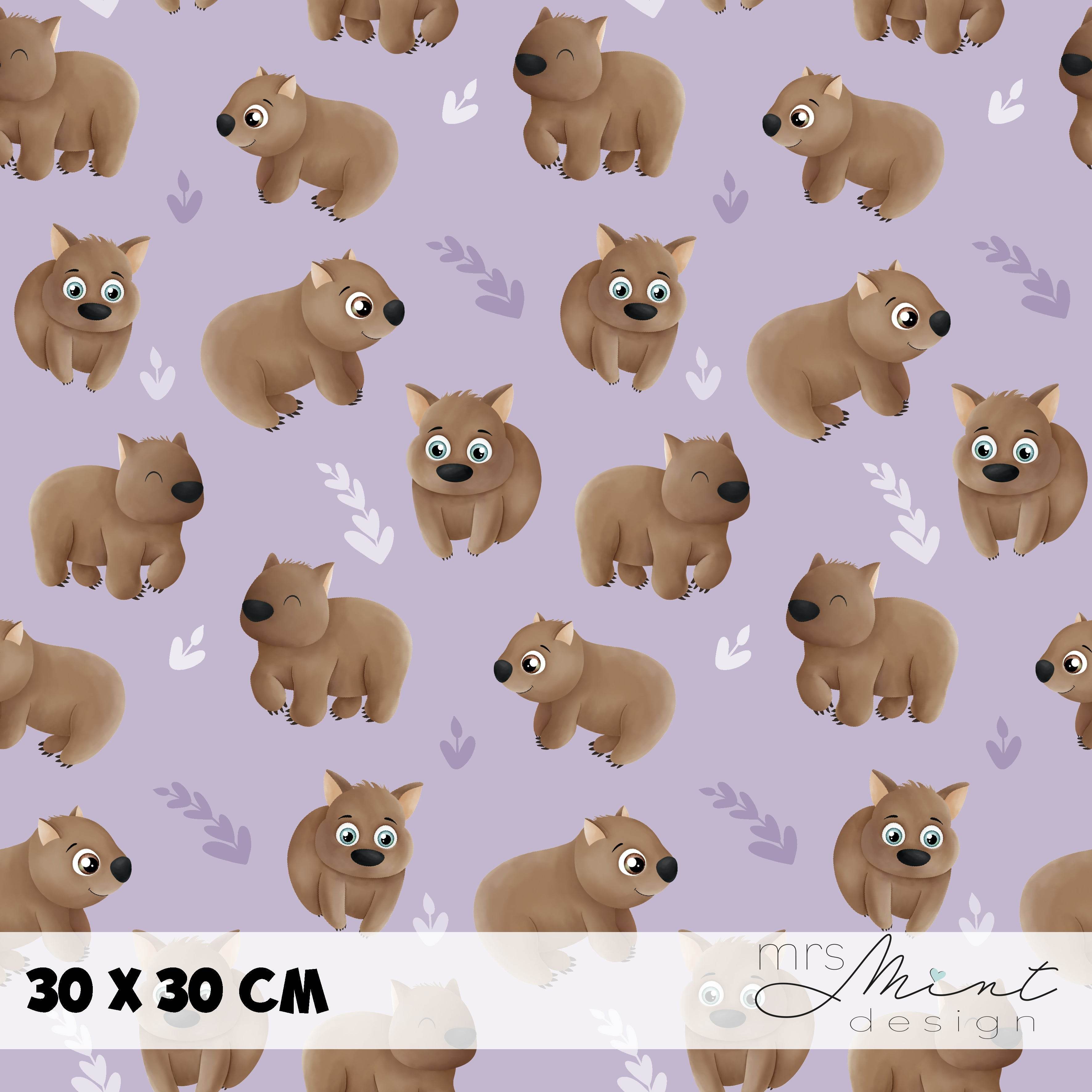 Stoffdesign - G'Day Mate Australien - Wombat flieder- nicht exkusiv - Sewando