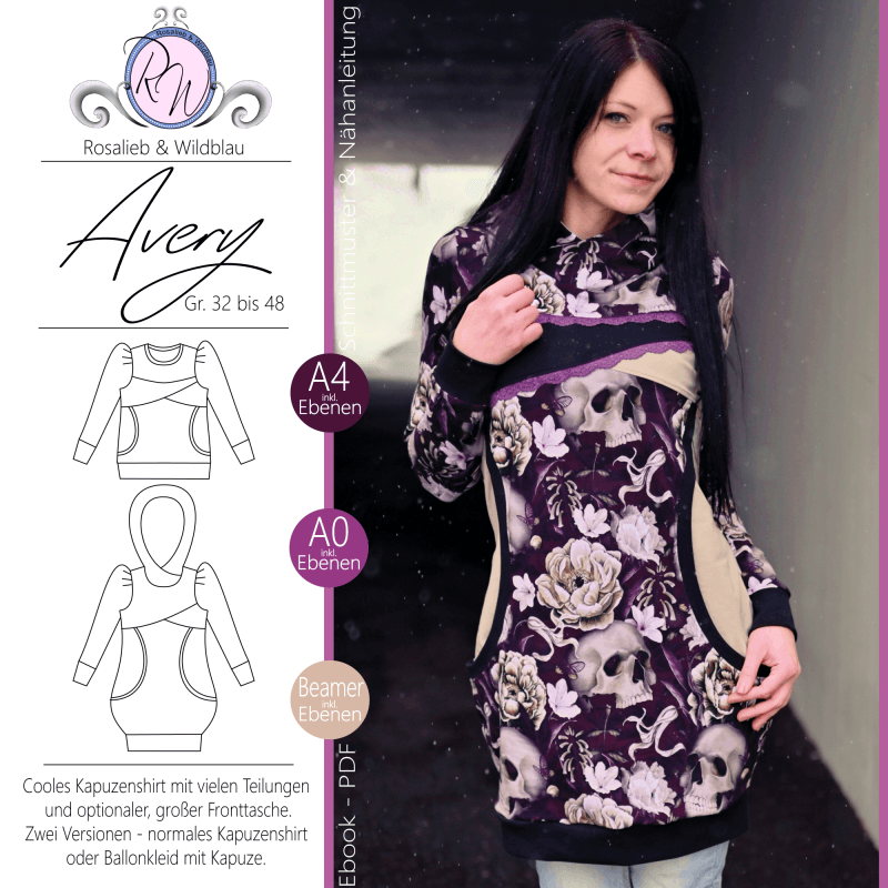 Schnittmuster Pullover Avery Gr. 32 bis 48 - Sewando