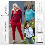 Schnittmuster Sweatjacke Hoodie LUAN Gr. 34-54 : - Sewando