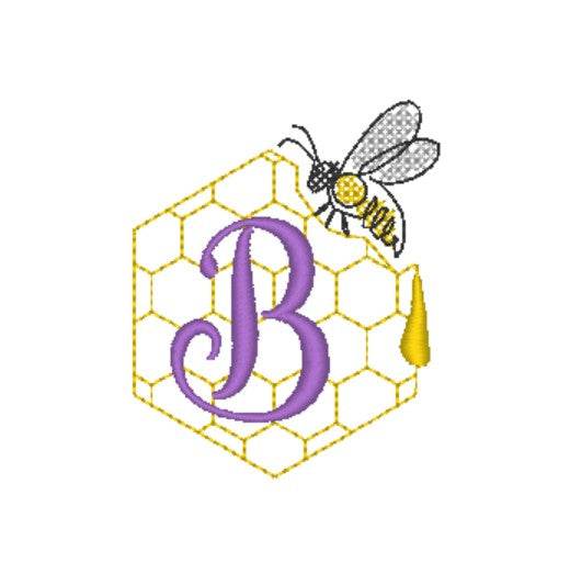 Stickdatei - Bienen-Monogramme A-Z - Sewando