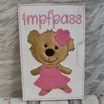 Stickdatei Teddy Ballerina Tänzerin U-Heft Impfpass Set 751 - Sewando