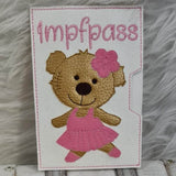 Stickdatei Teddy Ballerina Tänzerin U-Heft Impfpass Set 751 - Sewando