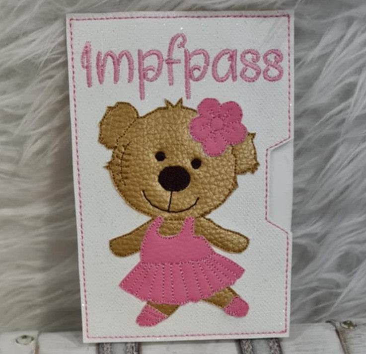 Stickdatei Teddy Ballerina Tänzerin U-Heft Impfpass Set 751 - Sewando