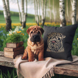 Stickdatei Applikation Shar Pei "Harper" - realistisch - FÜR HELLE & DUNKLE STOFFE
