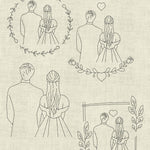 Stickdatei Hochzeit Brautpaar Line Art Set 949 - Sewando