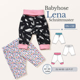 Schnittmuster Lena – Bequeme Babyhose aus Jersey oder Sweat Gr. 44-98