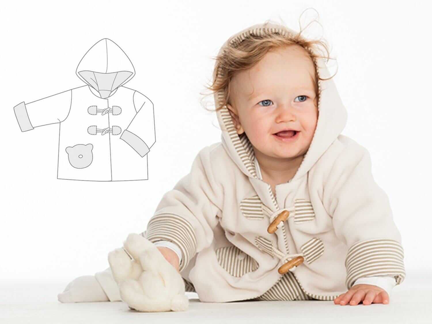 Baby und Kinder Jacke warm gefüttert mit Kapuze BRIO Schnittmuster Ebook pdf Schnittmuster PDF Ebook download Patternforkids 